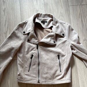 Light Tan Faux Leather Jacket